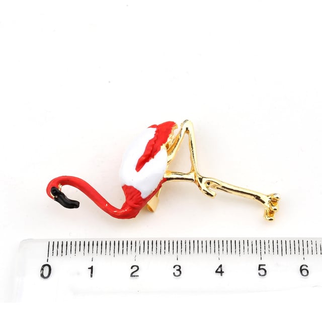 Taşlı Flamingo Broş