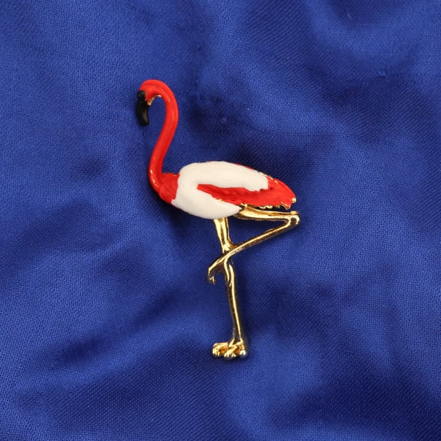 Taşlı Flamingo Broş