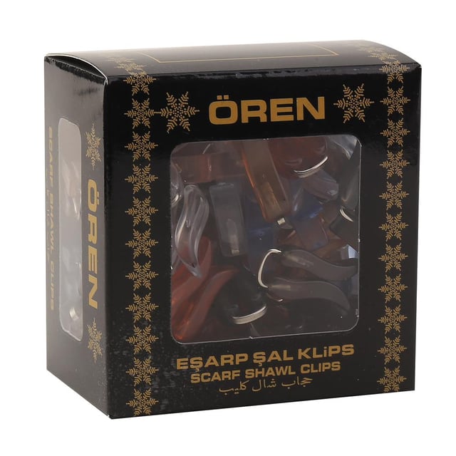 Toptan Karışık Şeffaf Renkli Lale Eşarp Şal Klipsi 100'lü