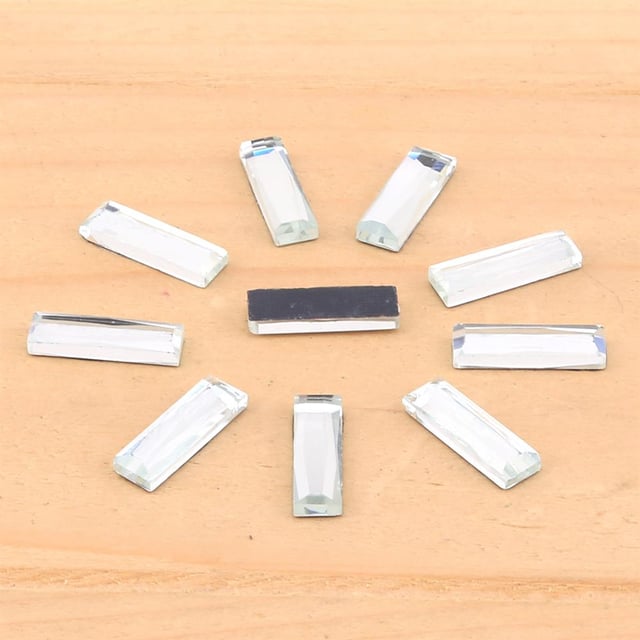 Ütüyle Yapışabilen Dikdörtgen Ayna Taş 5 * 15 mm (10 adet)