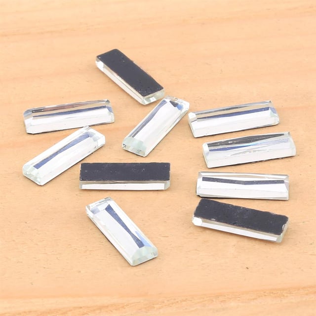 Ütüyle Yapışabilen Dikdörtgen Ayna Taş 5 * 15 mm (10 adet)