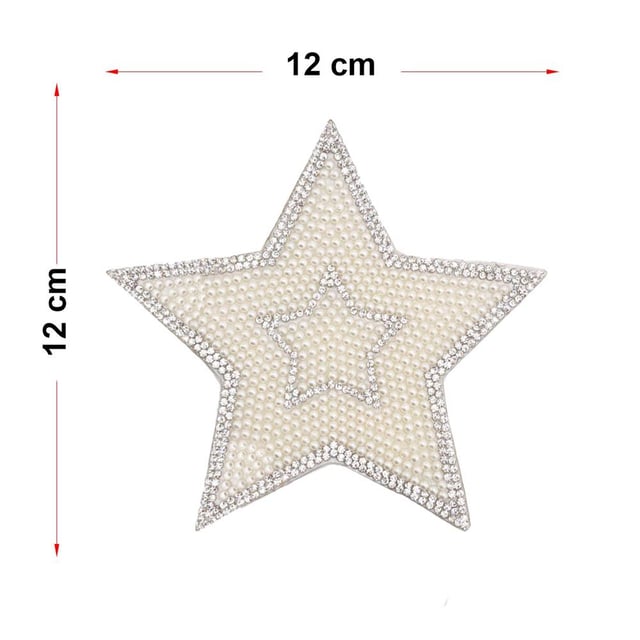 Ütüyle Yapıştırılabilen İncili Yıldız 12 cm