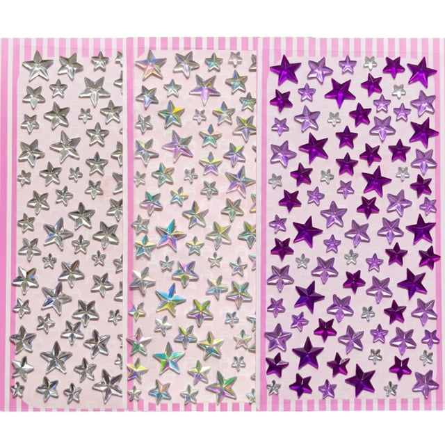 Yıldız Rhinestone Yapışkanlı Taş Sticker Seti