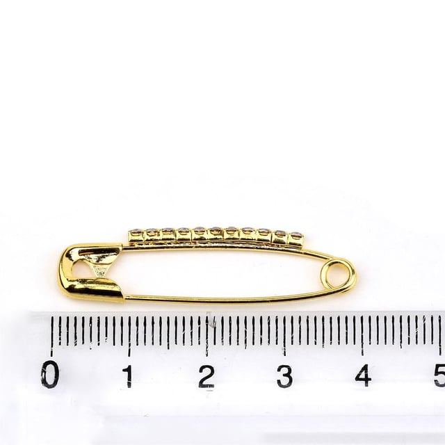 Zirkon Taşlı Altın Çengelli İğne 3,8 cm 12 Adet