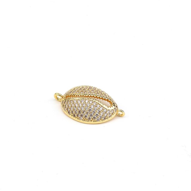 Zirkon Taşlı Deniz Kabuğu Takı Ucu