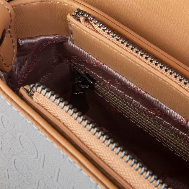 Nas Bag Çapraz Çanta Gri Camel Gofraj