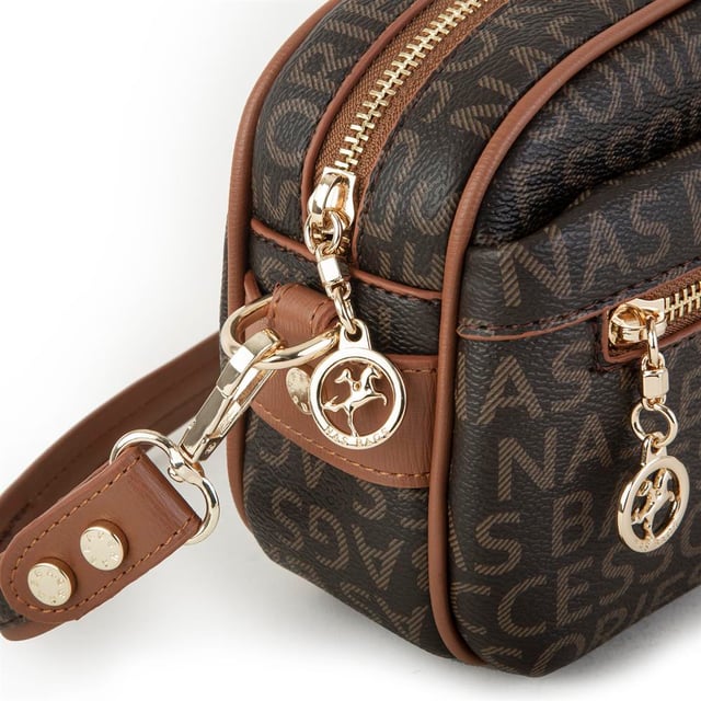 Nas Bag Çapraz Çanta Kahve Taba Yazılı