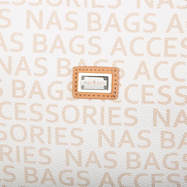 Nas Bag Çapraz Çanta Krem Camel Yazılı
