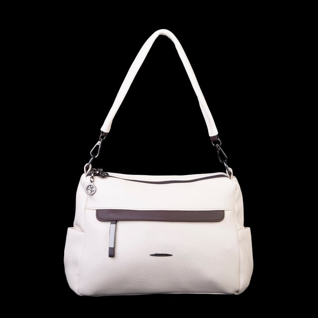 Nas Bag Çok Gözlü Yumuşak ve Hafif Yapılı Çift Askılı Omuz ve Çapraz Çanta ( 30x24 cm ) Krem Kahve Lopez