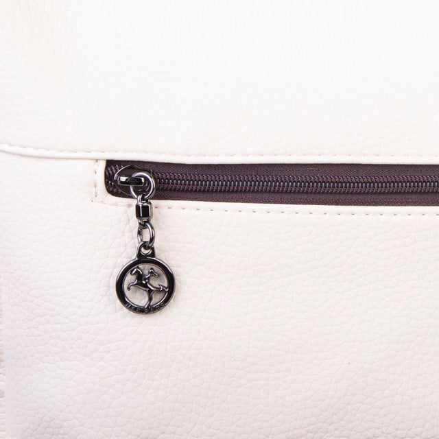 Nas Bag Çok Gözlü Yumuşak ve Hafif Yapılı Çift Askılı Omuz ve Çapraz Çanta ( 30x24 cm ) Krem Kahve Lopez