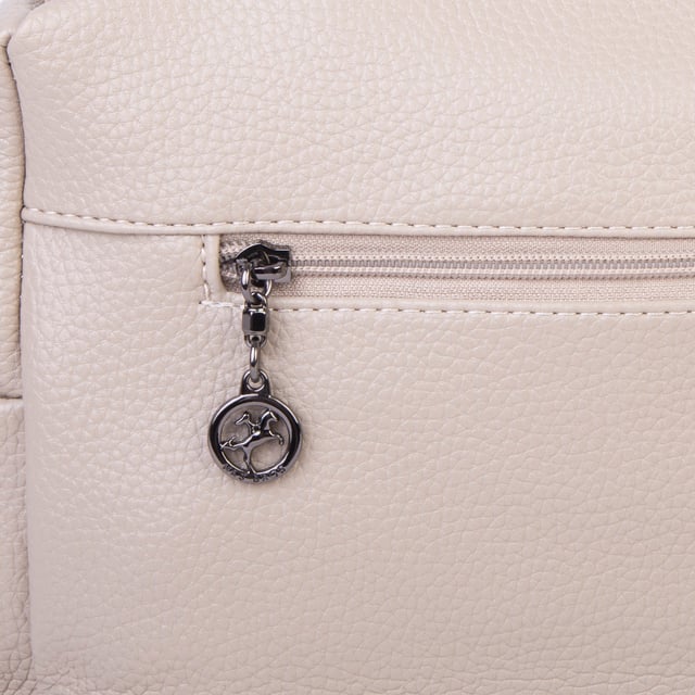 Nas Bag Çok Gözlü Yumuşak ve Hafif Yapılı Çift Askılı Omuz ve Çapraz Çanta ( 30x24 cm ) Kum Lopez