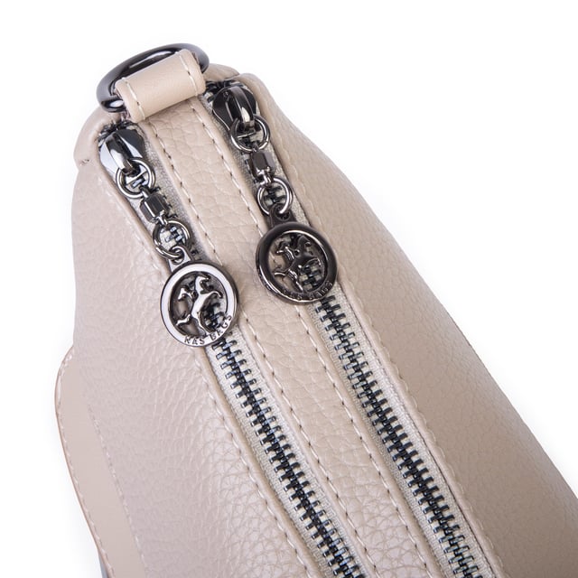 Nas Bag Çok Gözlü Yumuşak ve Hafif Yapılı Çift Askılı Omuz ve Çapraz Çanta ( 30x24 cm ) Kum Lopez