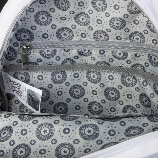 Nas Bag Extra Hafif Su Geçirmez Çok Gözlü  (Waterproof) Unisex Sırt Çantası 30x40 cm Beyaz