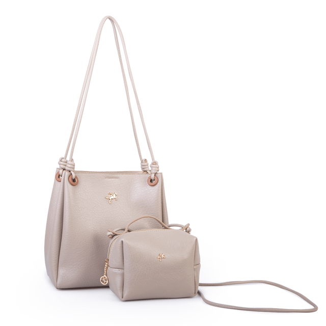 Nas Bag Kadın 2 li Set Omuz ve Çapraz Çanta Kum Taba Victoria