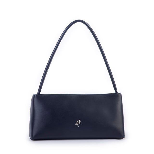 Nas Bag Kadın Basic Baget Omuz ve Çapraz Çanta Lacivert Kımera (27x12 cm )