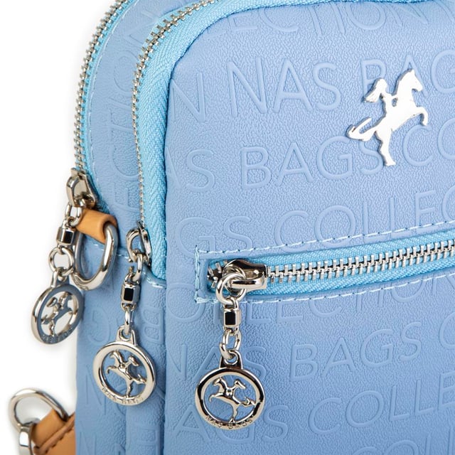 Nas Bag Kadın Bel ve Body Bag Çapraz Çanta Dönüştürülebilir Orjinal Nas Çanta Mavi Camel Gofraj