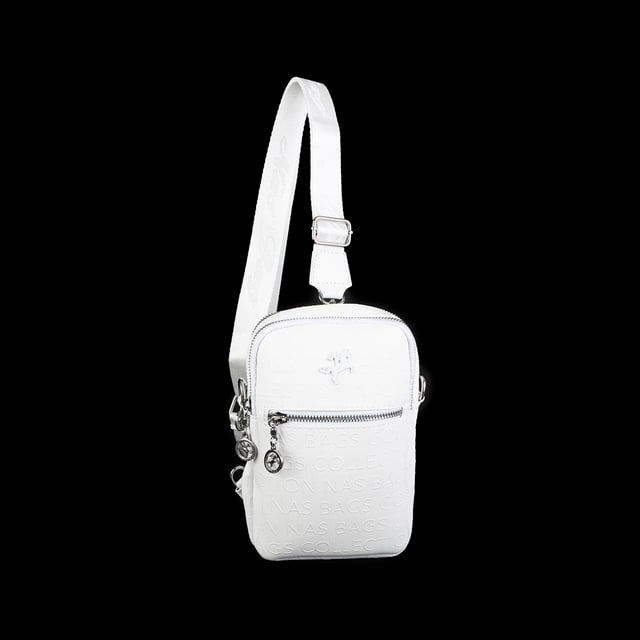 Nas Bag Kadın Bel ve Body Bag Çapraz Çanta Dönüştürülebilir Orjinal Nas Çanta Beyaz Gofraj