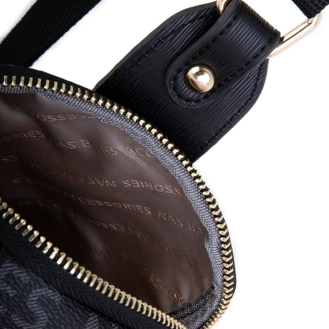 Nas Bag Kadın Bel ve Body Bag Siyah Yazılı
