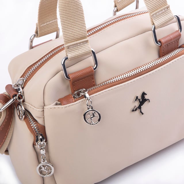Nas Bag Kadın Çapraz Çanta Çok Gözlü  Kum Taba Buzzy ( 26x17 cm)