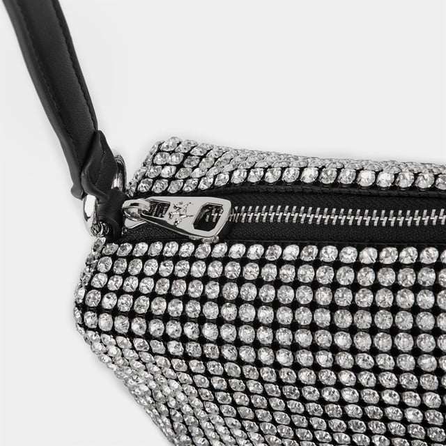 Nas Bag Kadın Çapraz Çanta Diamond Serisi Gümüş Zincir Detaylı Şık Çanta Gümüş 