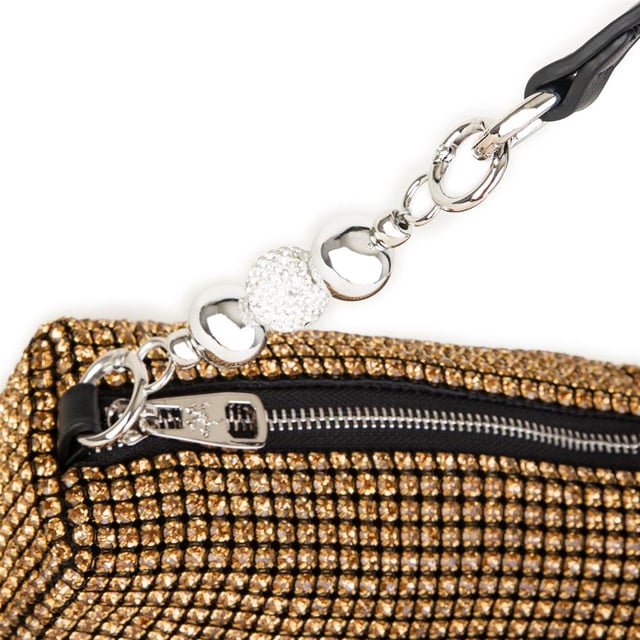 Nas Bag Kadın Çapraz Çanta Diamond Serisi Gümüş Zincir Detaylı Şık Çanta  Altın