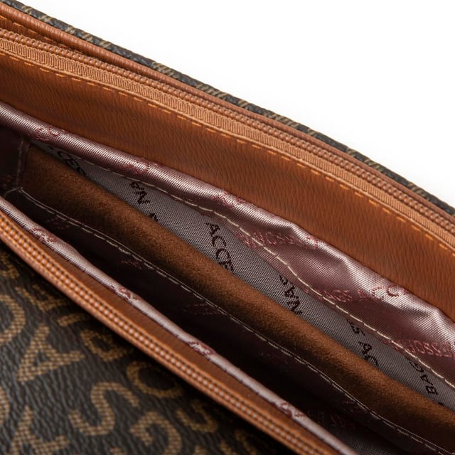 Nas Bag Kadın Çapraz Çanta Kahve Taba Yazili