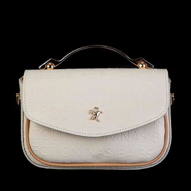 Nas Bag Kadın Çapraz Çanta Krem Camel Gofraj