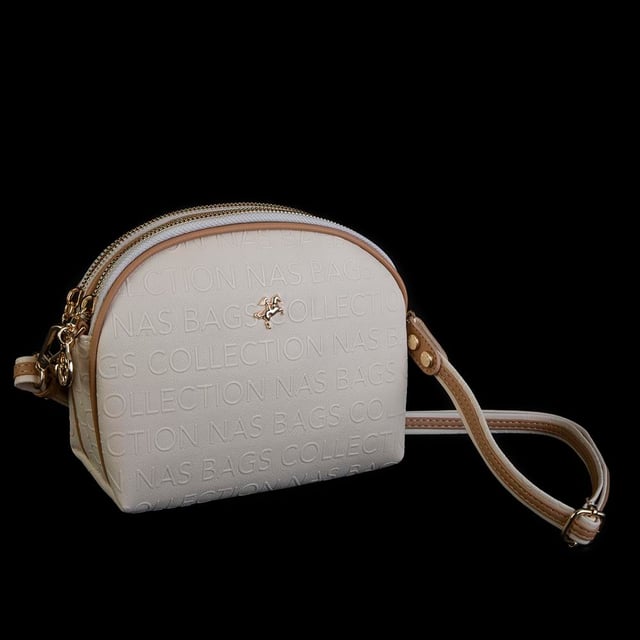 Nas Bag Kadın Çapraz Çanta Krem Camel    Gofraj