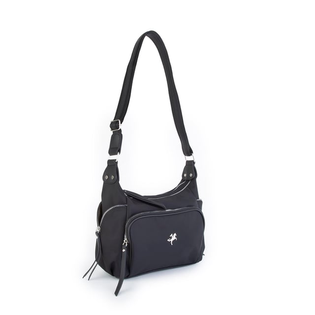 Nas Bag Kadın Çapraz Çanta Siyah  Saten ( 26x21x15 cm)
