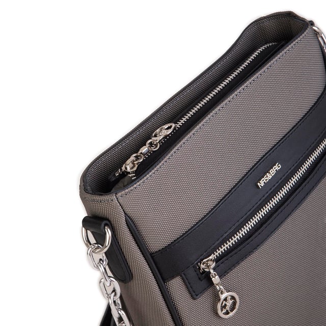 Nas Bag Kadın Çapraz Çanta Spor Ayarlanabilir Askılı Gri Siyah Lacst (ürün ölçüsü :24x24x7 cm)