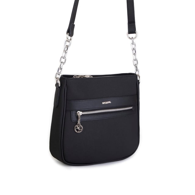 Nas Bag Kadın Çapraz Çanta Spor Ayarlanabilir Askılı  Siyah Lacst (ürün ölçüsü :24x24x7 cm)
