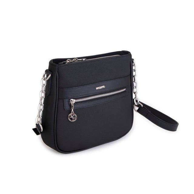 Nas Bag Kadın Çapraz Çanta Spor Ayarlanabilir Askılı  Siyah Lacst (ürün ölçüsü :24x24x7 cm)