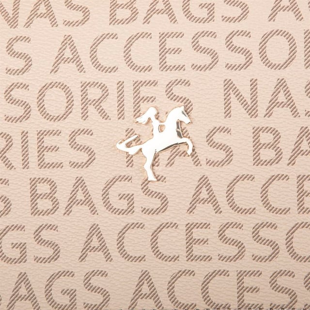 Nas Bag Kadın Çapraz Çanta Vizon Taba Yazili