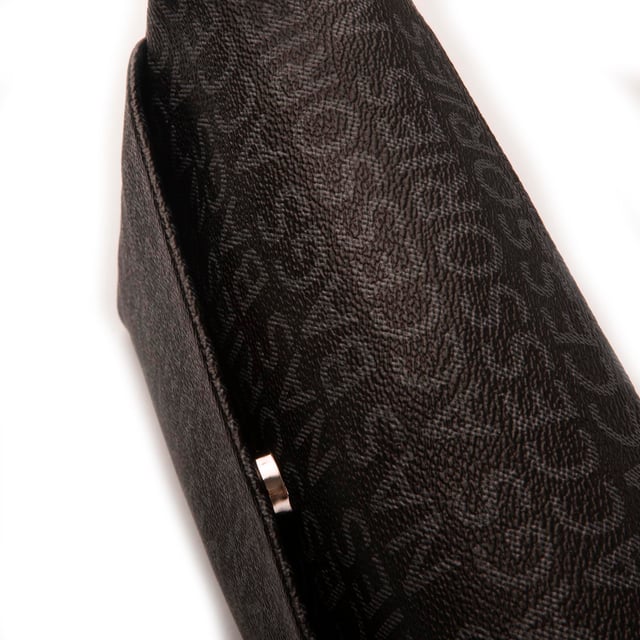 Nas Bag Kadın Çapraz Çok Cepli Spor Çanta Siyah Yazılı  (25x18x7 cm )