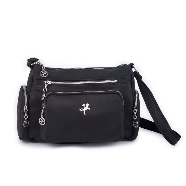 Nas Bag Kadın Çapraz Çok Gözlü Günlük Çanta Siyah  Buzzy ( 30x22 cm ebatlarındadır.)
