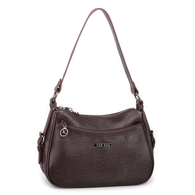 Nas Bag Kadın Çapraz ve Omuz Çanta  (27x19 cm) Kahverengi Victoria 