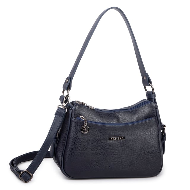 Nas Bag Kadın Çapraz ve Omuz Çanta  (27x19 cm) Lacivert Victoria 