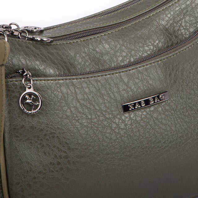 Nas Bag Kadın Çapraz ve Omuz Çanta  (27x19 cm) Haki Victoria 