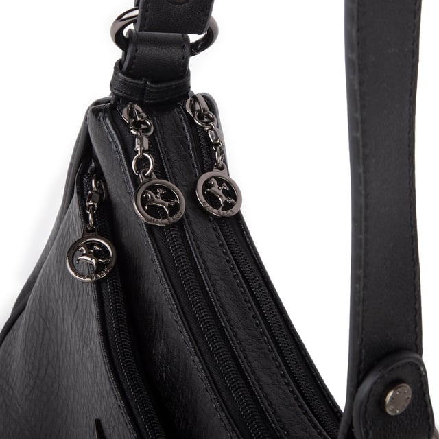 Nas Bag Kadın Çapraz ve Omuz Çanta  (27x19 cm) Siyah Victoria 