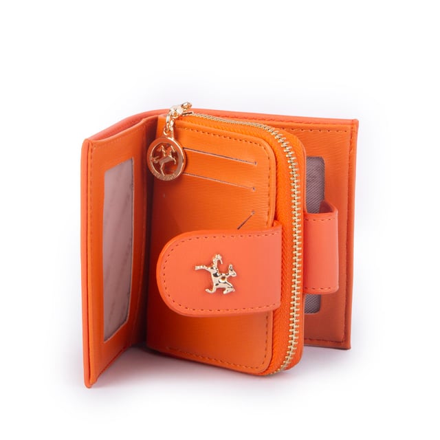 Nas Bag Kadın Çift Kapaklı Mini Cüzdan Turuncu Dona 