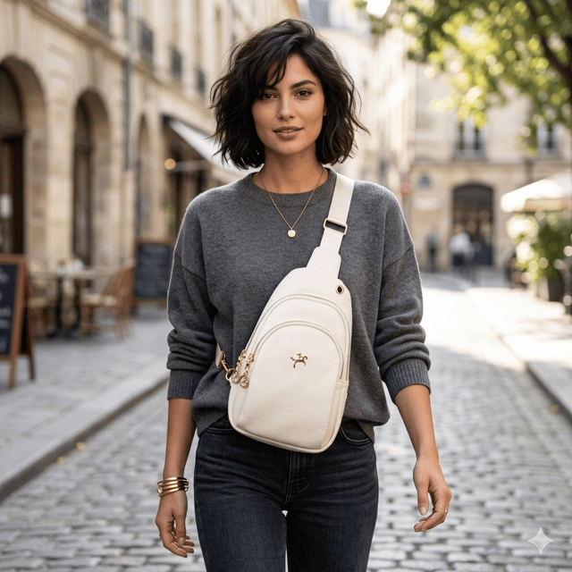Nas Bag Kadın Crossbody Bag Bel ve Body Bag Krem Victoria