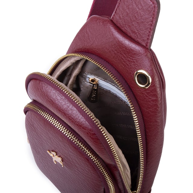 Nas Bag Kadın Crossbody Bag Bel ve Body Bag Bordo Victoria