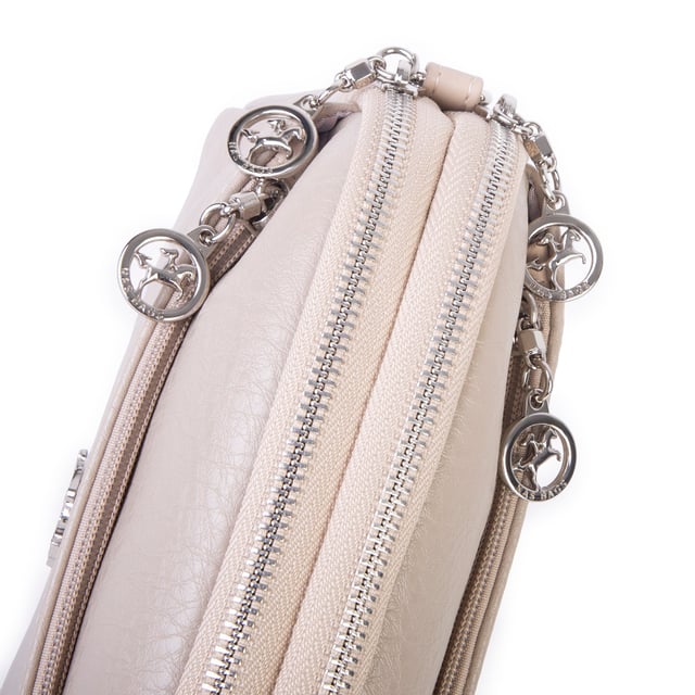 Nas Bag Kadın Günlük Sade Şık Çok Gözlü Çapraz Çanta (23x14 cm) Kum Victoria