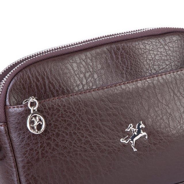 Nas Bag Kadın Günlük Sade Şık Çok Gözlü Çapraz Çanta (23x15 cm) Kahve Victoria
