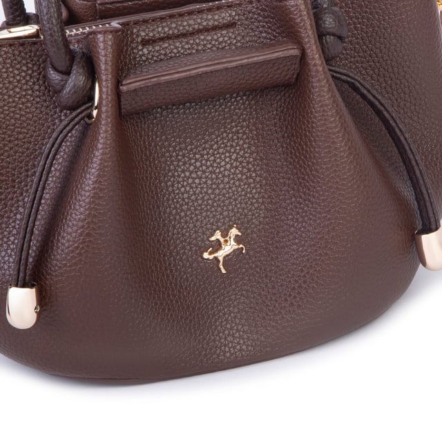 Nas Bag Kadın Mini Büzgülü Şık Çapraz Çanta Kahverengi