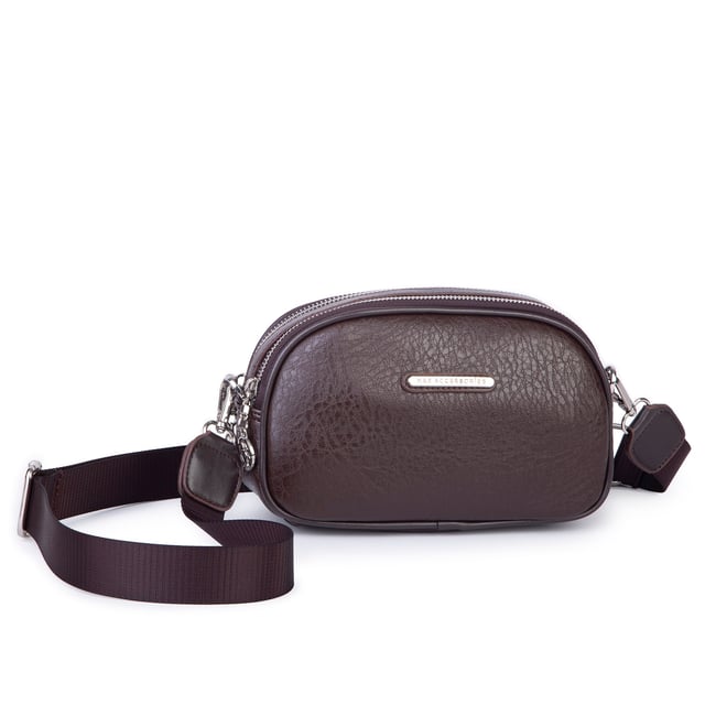 Nas Bag Kadın Mini Çapraz Çift Gözlü Çanta Kahve Victoria