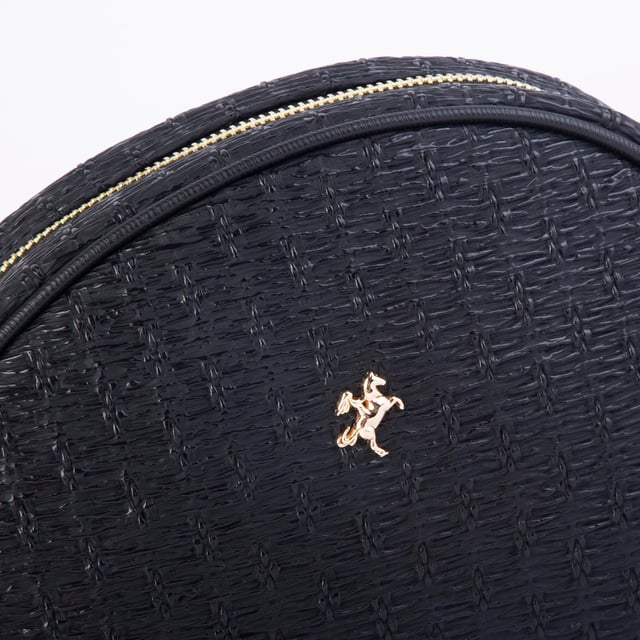 Nas Bag Kadın  Mini Çapraz Hasır Görünümlü  Çanta  Siyah  Hasır (21x16x8 cm)