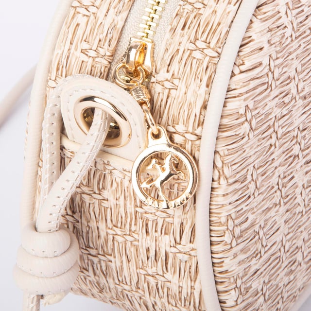 Nas Bag Kadın  Mini Çapraz Hasır Görünümlü  Çanta  Kum Hasır (21x16x8 cm)