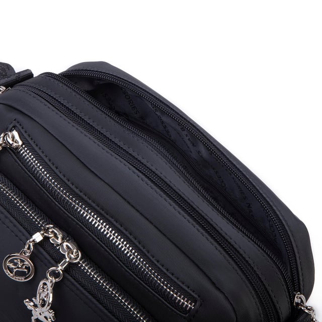 Nas Bag Kadın Mini Çok Gözlü Spor Şık Çanta ( en :25 cm , boy: 16 cm ) Siyah Buzzy