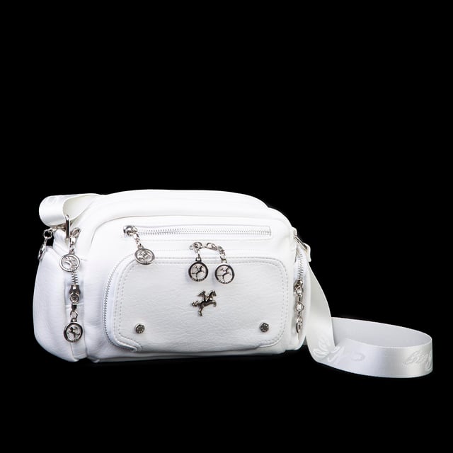 Nas Bag Kadın Mini Çok Gözlü Spor Şık Çanta ( en :25 cm , boy: 16 cm ) Beyaz  Victoria